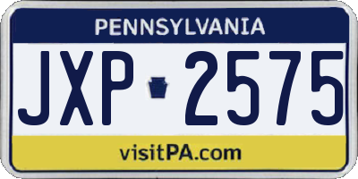 PA license plate JXP2575