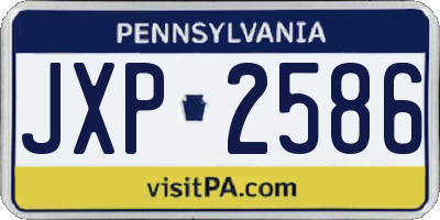 PA license plate JXP2586