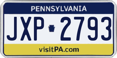 PA license plate JXP2793