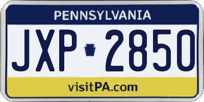 PA license plate JXP2850