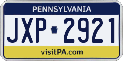 PA license plate JXP2921