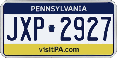 PA license plate JXP2927