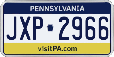 PA license plate JXP2966