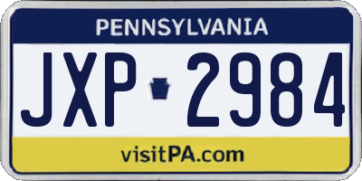PA license plate JXP2984