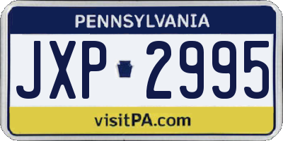 PA license plate JXP2995