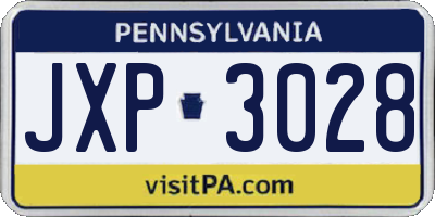 PA license plate JXP3028