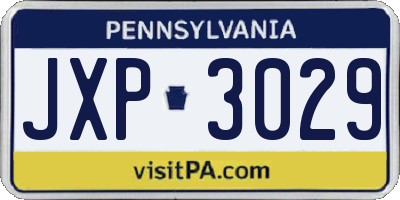 PA license plate JXP3029