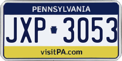PA license plate JXP3053
