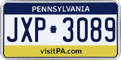 PA license plate JXP3089