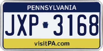 PA license plate JXP3168