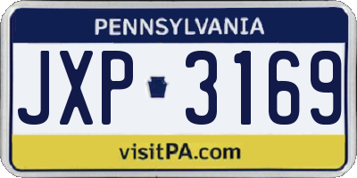 PA license plate JXP3169