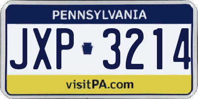 PA license plate JXP3214