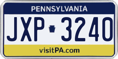 PA license plate JXP3240
