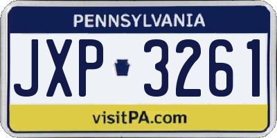 PA license plate JXP3261