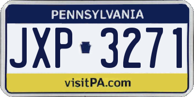 PA license plate JXP3271