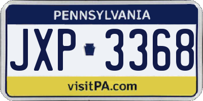 PA license plate JXP3368