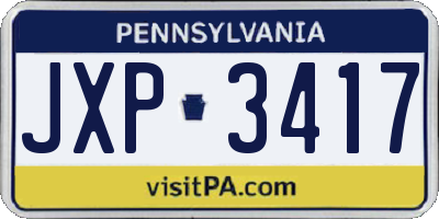 PA license plate JXP3417