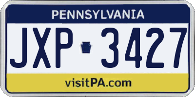PA license plate JXP3427