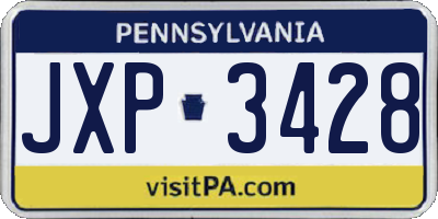 PA license plate JXP3428