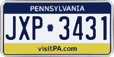 PA license plate JXP3431