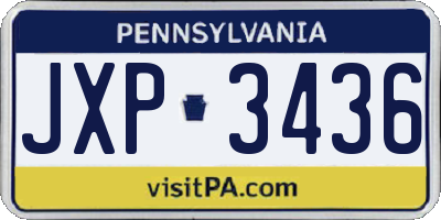 PA license plate JXP3436