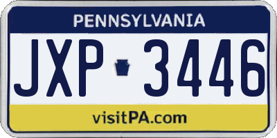 PA license plate JXP3446