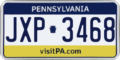 PA license plate JXP3468