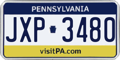 PA license plate JXP3480