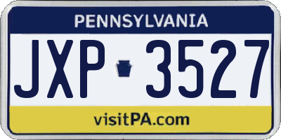 PA license plate JXP3527