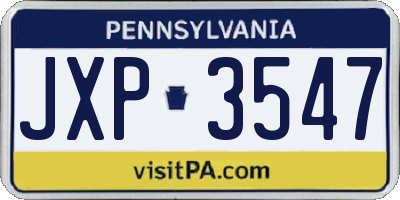PA license plate JXP3547