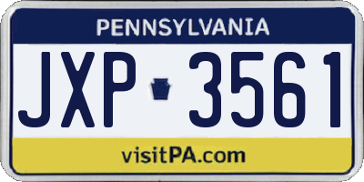 PA license plate JXP3561
