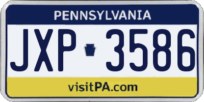PA license plate JXP3586