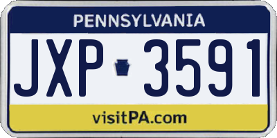 PA license plate JXP3591