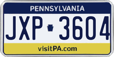 PA license plate JXP3604