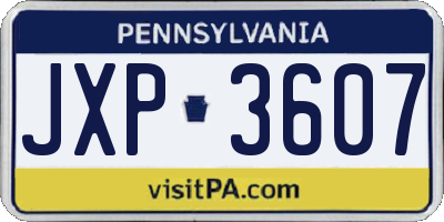 PA license plate JXP3607
