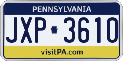 PA license plate JXP3610
