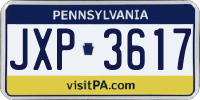 PA license plate JXP3617
