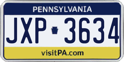 PA license plate JXP3634
