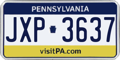 PA license plate JXP3637