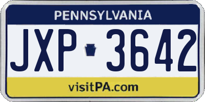 PA license plate JXP3642