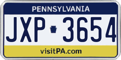 PA license plate JXP3654