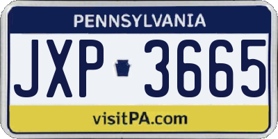 PA license plate JXP3665