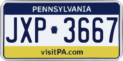 PA license plate JXP3667