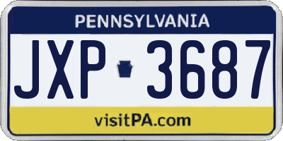 PA license plate JXP3687