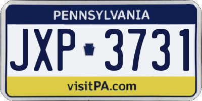 PA license plate JXP3731