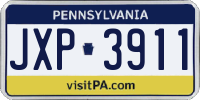 PA license plate JXP3911