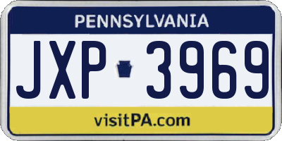 PA license plate JXP3969