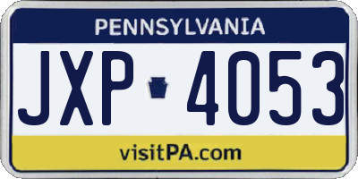 PA license plate JXP4053