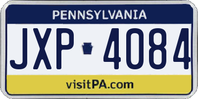 PA license plate JXP4084