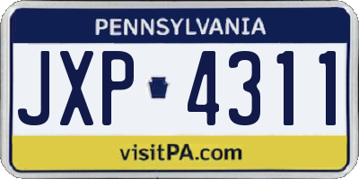 PA license plate JXP4311